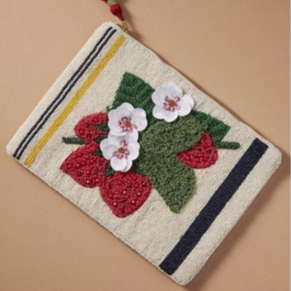 Beaded Flat Pouch:  Garden Party Edition - NWT - SOLD OUT ONLINE!